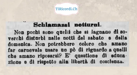 Schiamazzi notturni: chi ama far carnevale usi un po' di riguardo a chi ama riposarsi, 1908