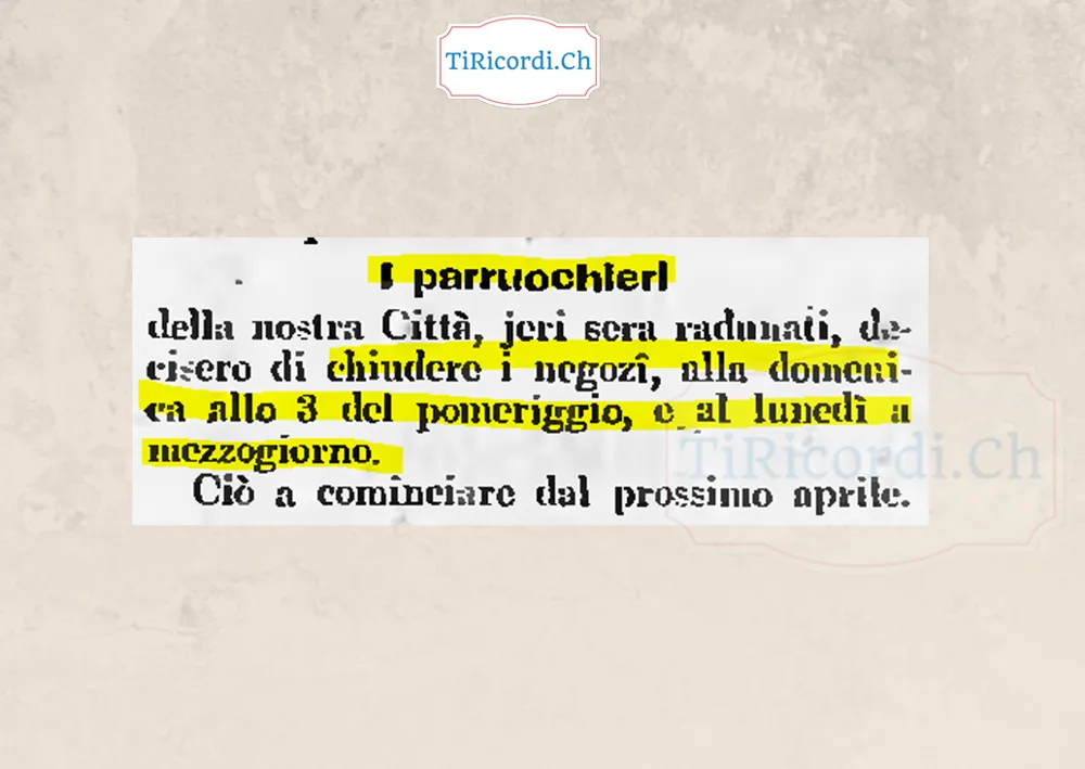 I parrucchieri della città decidono di chiudere la domenica alle 3 e il lunedì a mezzogiorno, 1908
