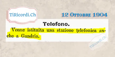 Telefono: istituita una stazione telefonica anche a Gandria, 1904