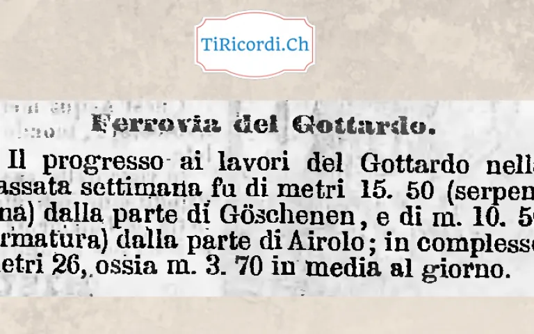 Galleria del Gottardo: 26 metri scavati in una settimana, 1878