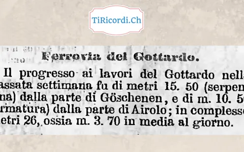 Galleria del Gottardo: 26 metri scavati in una settimana, 1878