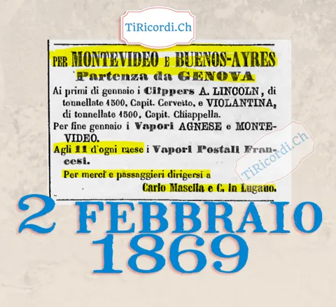 Clipper per Montevideo e Buenos Aires, partenza da Genova, 1869