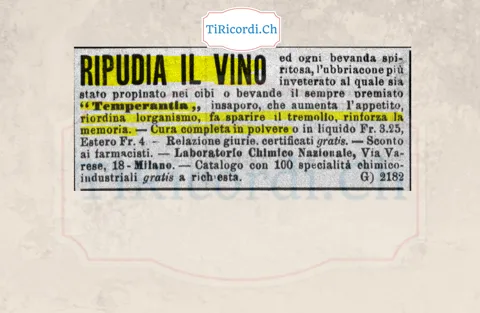 Ripudia il vino e ogni bevanda spiritosa l'ubriacone più inveterato al quale sia stato propinato il Temperantia, 1908
