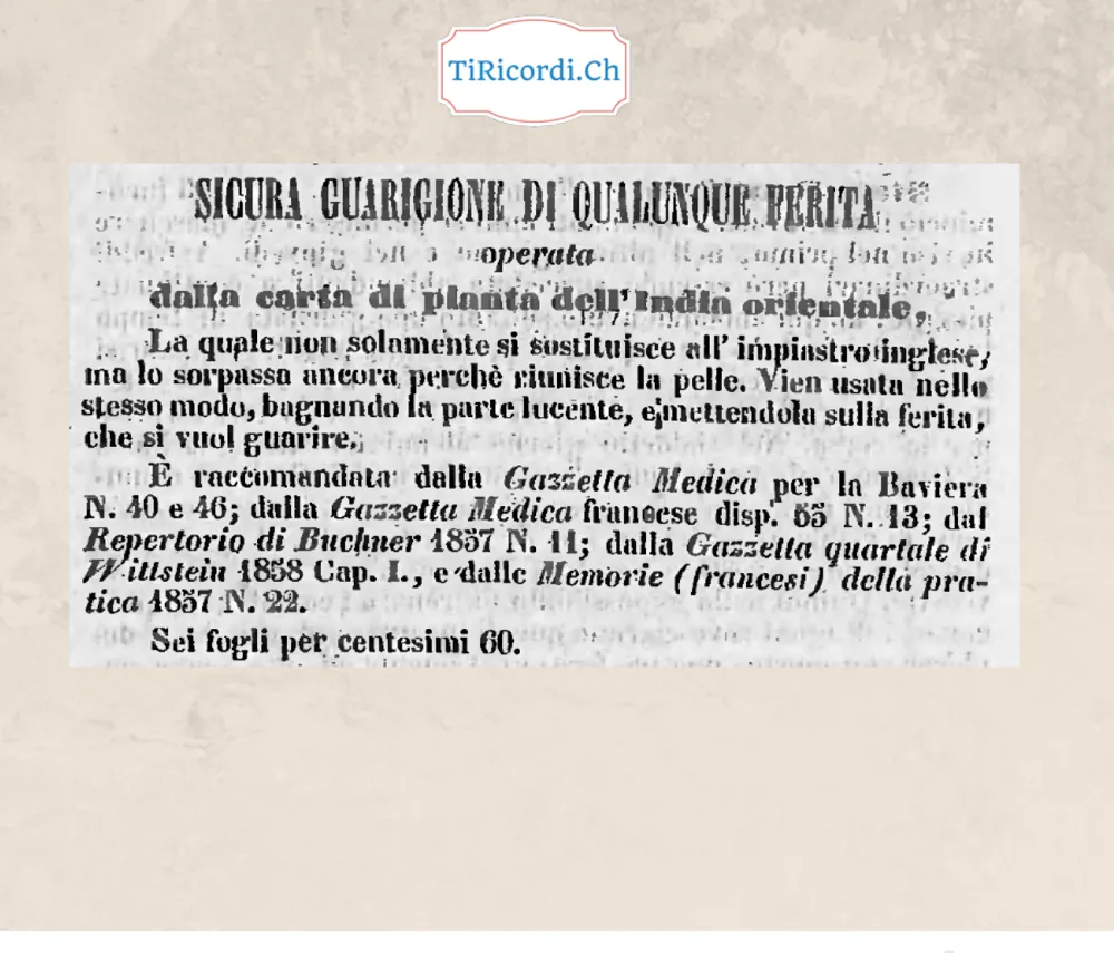 La carta che guarisce ogni ferita, 1858