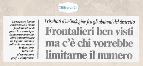 Frontalieri ben visti ma c e chi vorrebbe limitarne il numero: indagine fra gli abitanti del Mendrisiotto, gennaio 1988