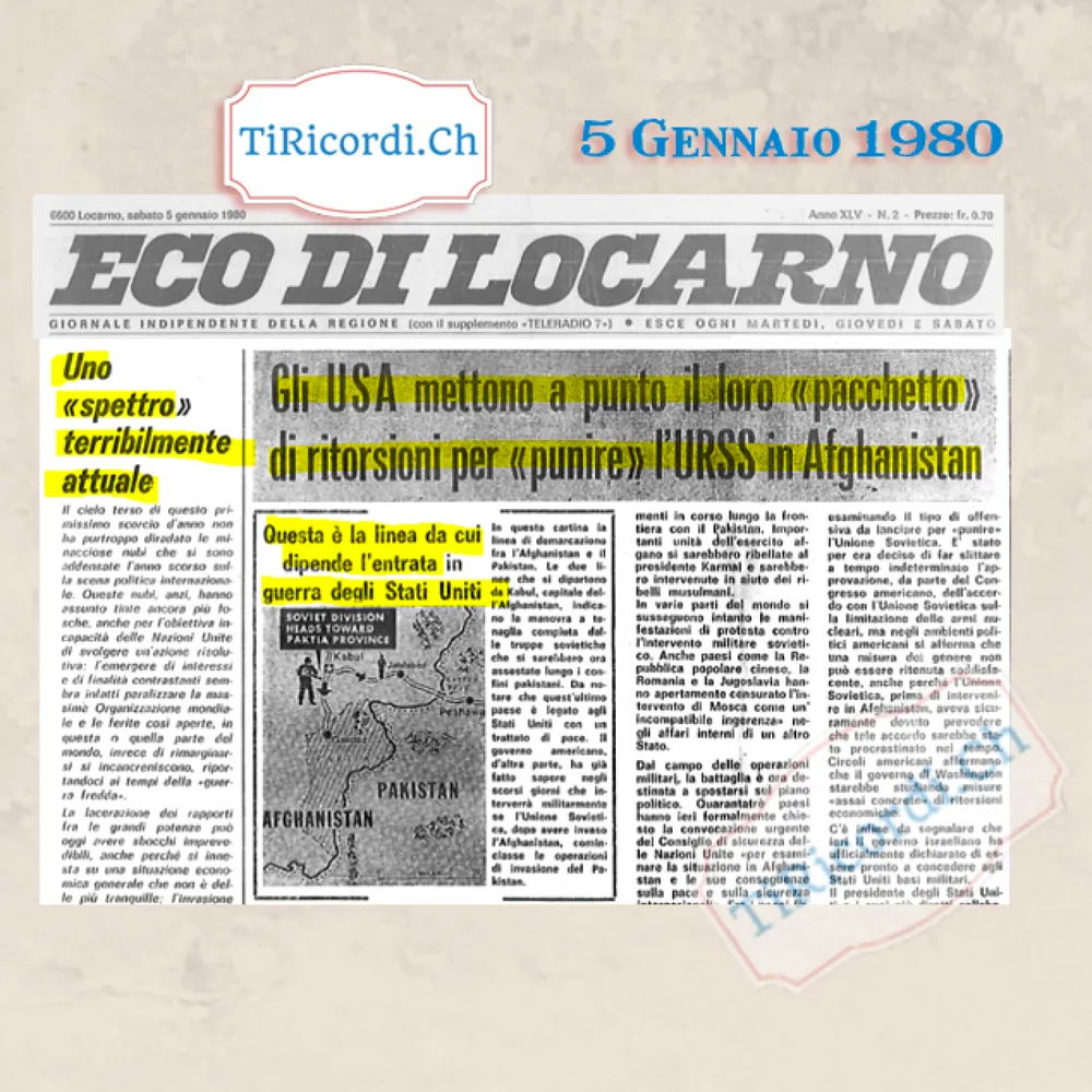 Gli USA mettono a punto il loro pacchetto di ritorsioni per punire l'URSS in Afghanistan: quarantatré paesi chiedono la convocazione urgente del Consiglio di sicurezza, 1980