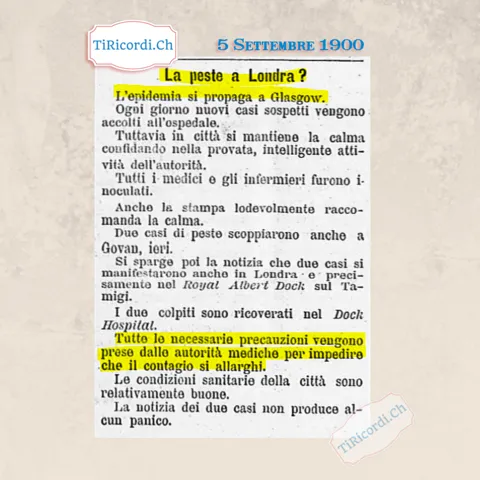 La peste a Londra? L'epidemia si propaga a Glasgow, due casi al Royal Albert Dock, 1900