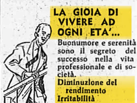 "Buonumore, serenità e nevrastenia": pubblicità del tonico Okasa con parole d'altri tempi, 1956