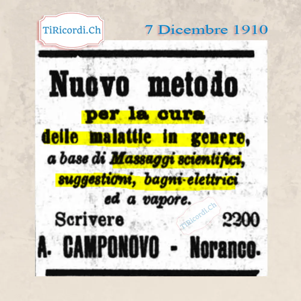 Nuovo metodo per la cura delle malattie in genere: massaggi scientifici, suggestioni, bagni elettrici e a vapore, Noranco 1910