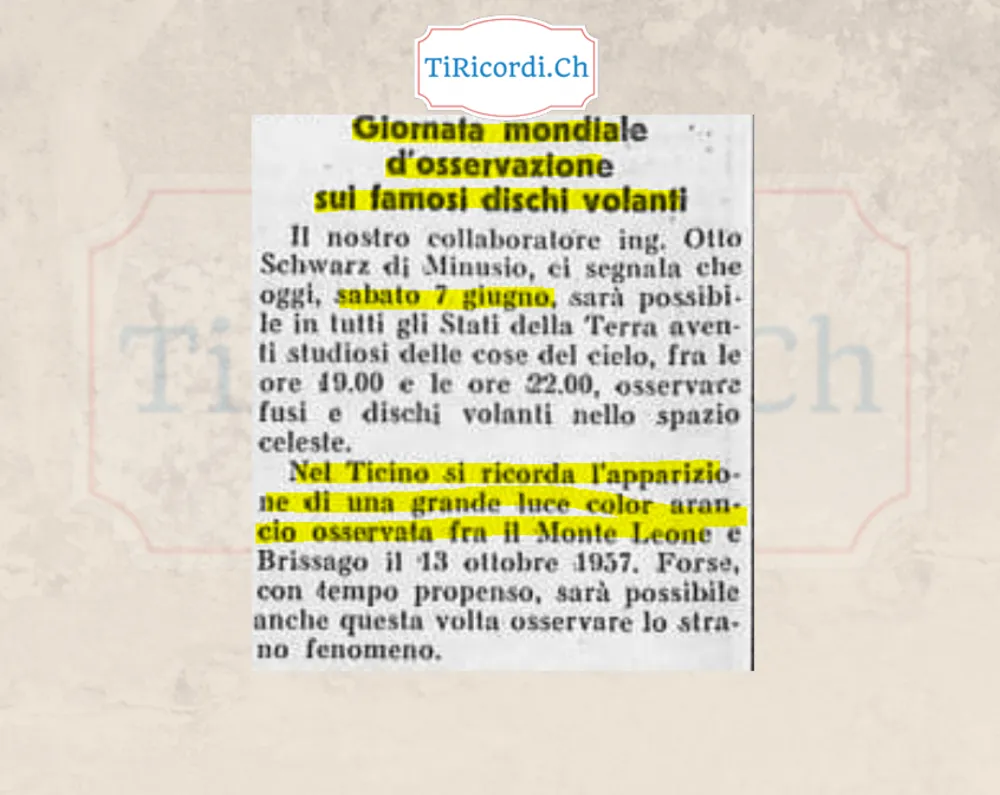 Giornata mondiale d'osservazione sui famosi dischi volanti: oggi sabato 7 giugno, fra le 19 e le 22, sarà possibile in tutti gli Stati della Terra osservare fusi e dischi volanti nello spazio celeste, 1958