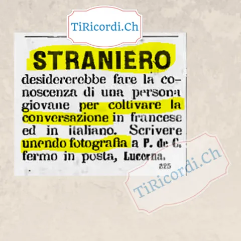 Straniero desidererebbe fare la conoscenza di una persona giovane, scrivere unendo fotografia, 1899