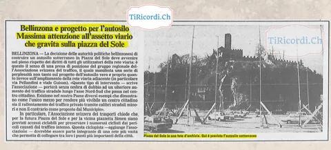 Bellinzona e progetto per l autosilo: massima attenzione all assetto viario che gravita sulla piazza del Sole, gennaio 1989