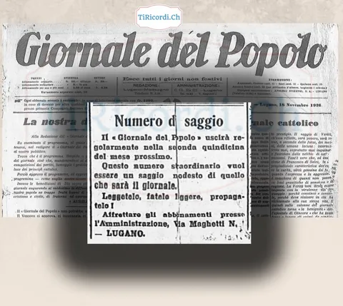 Numero di saggio: il Giornale del Popolo si presenta ai lettori, Lugano 18 novembre 1926