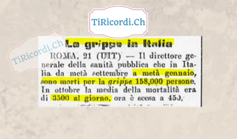 La grippe in Italia: da metà settembre a metà gennaio sono morte 158 000 persone, in ottobre 3500 al giorno, 1919