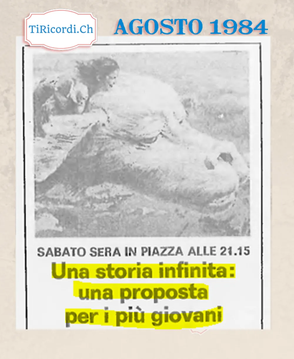 Una storia infinita: una proposta per i piu giovani, sabato sera in Piazza Grande alle 21.15, agosto 1984