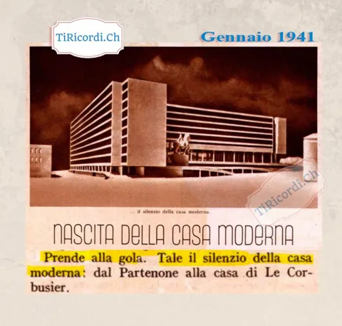 Nascita della casa moderna: prende alla gola, tale il silenzio della casa moderna, dal Partenone alla casa di Le Corbusier, 1941
