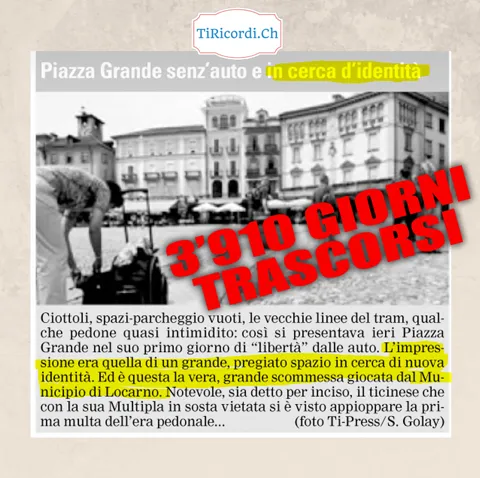 Piazza Grande senz auto e in cerca d identita: il primo giorno di liberta dalle automobili, Locarno 2007