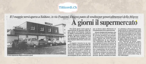 A giorni il supermercato: il 5 maggio apre a Solduno il nuovo punto di vendita Migros in via Franzoni, maggio 1988