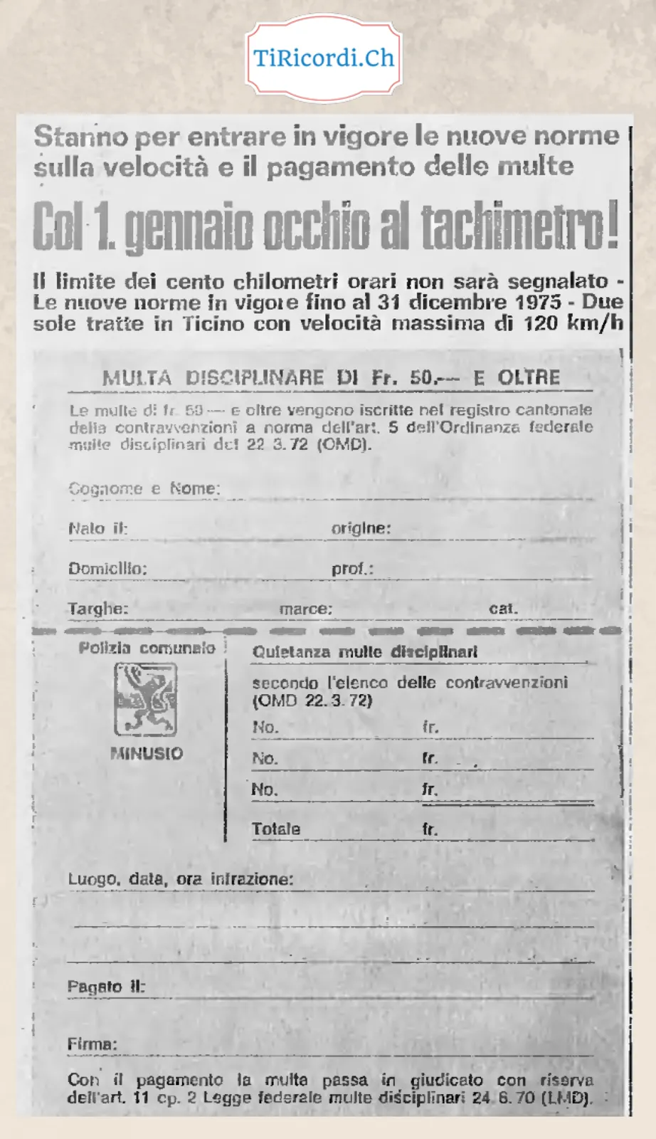 Col 1° gennaio occhio al tachimetro: entrano in vigore le nuove norme sulla velocità, il limite dei cento chilometri orari non sarà segnalato e in Ticino due sole tratte con velocità massima di 120, 1972