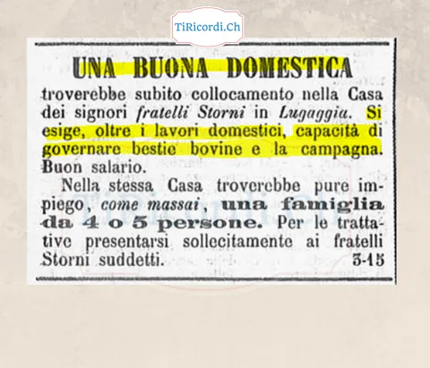Cercasi domestica che sappia governare le bestie bovine e la campagna, 1888