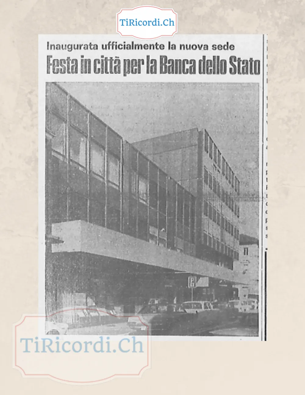 Festa in città per la Banca dello Stato: inaugurata ufficialmente la nuova sede della filiale di Locarno, aperta l'11 dicembre 1943