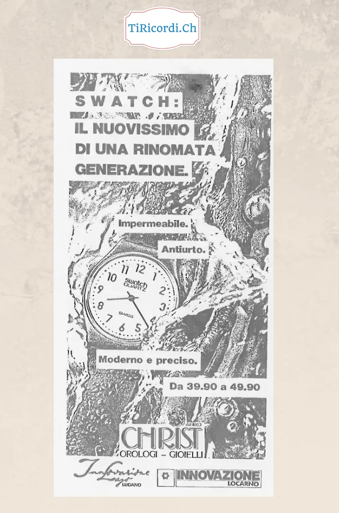 Swatch, il nuovissimo di una rinomata generazione: da 39.90 a 49.90 da Christ e Innovazione, 1983