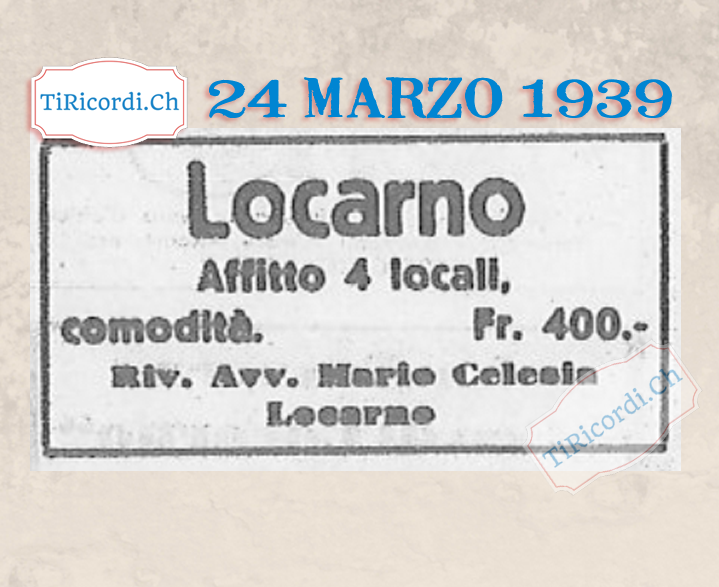 24 marzo 1939 Appartamento a Locarno #80anni