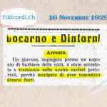 16 Novembre 1929: giovane impiegato barbiera arrestato a Locarno #90anni