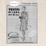 7 Ottobre 1940: Pubblicità Moda Gasser di Lugano
